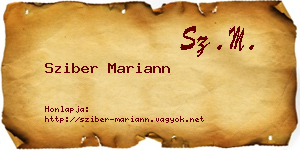 Sziber Mariann névjegykártya